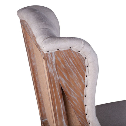 25" Off-White Linen Tufted Dining Chair