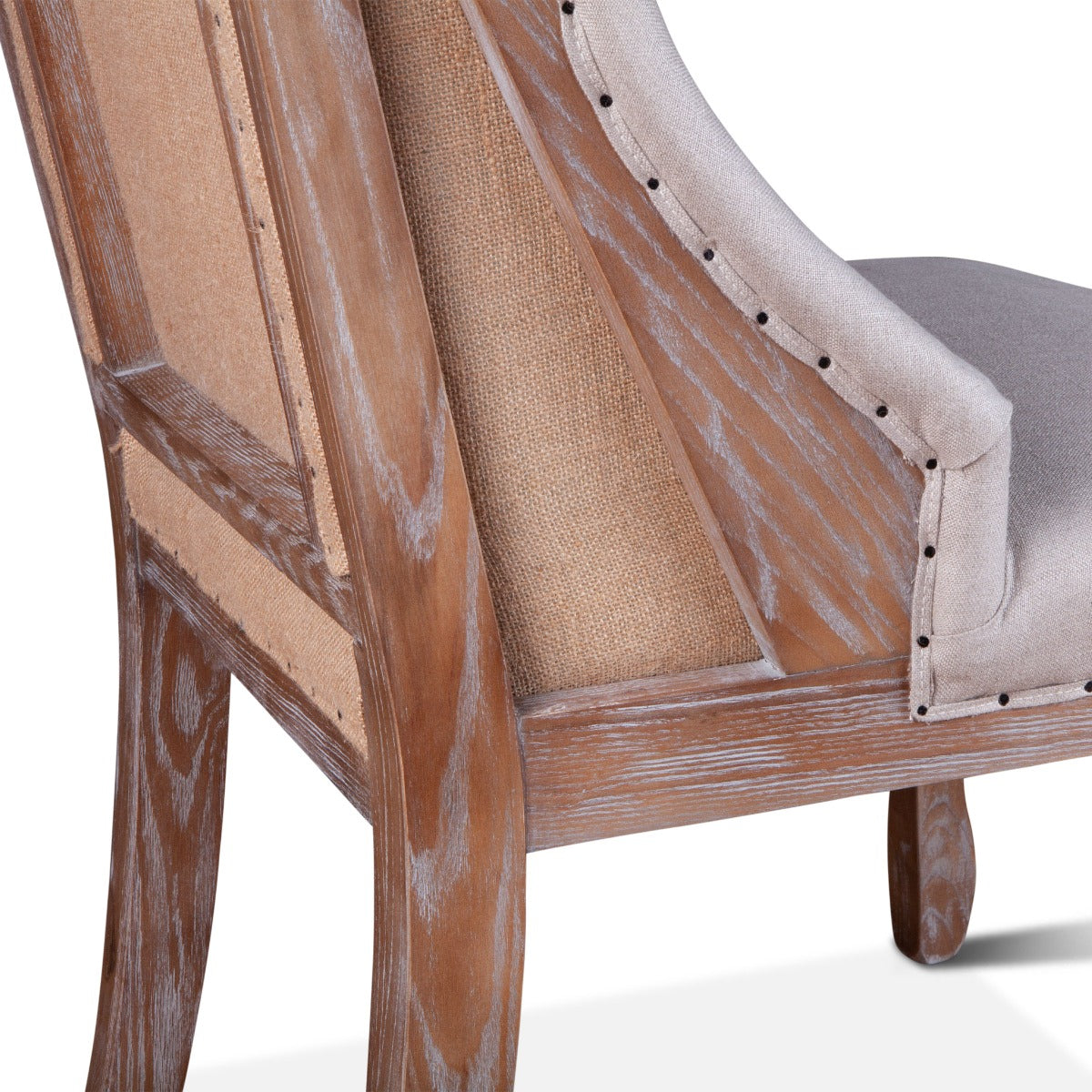 25" Off-White Linen Tufted Dining Chair