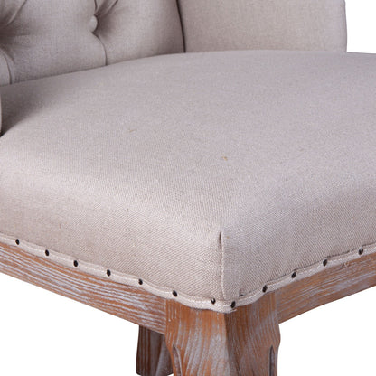 25" Off-White Linen Tufted Dining Chair
