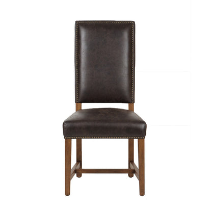 21" Dining Chair in Dark Brown Leather