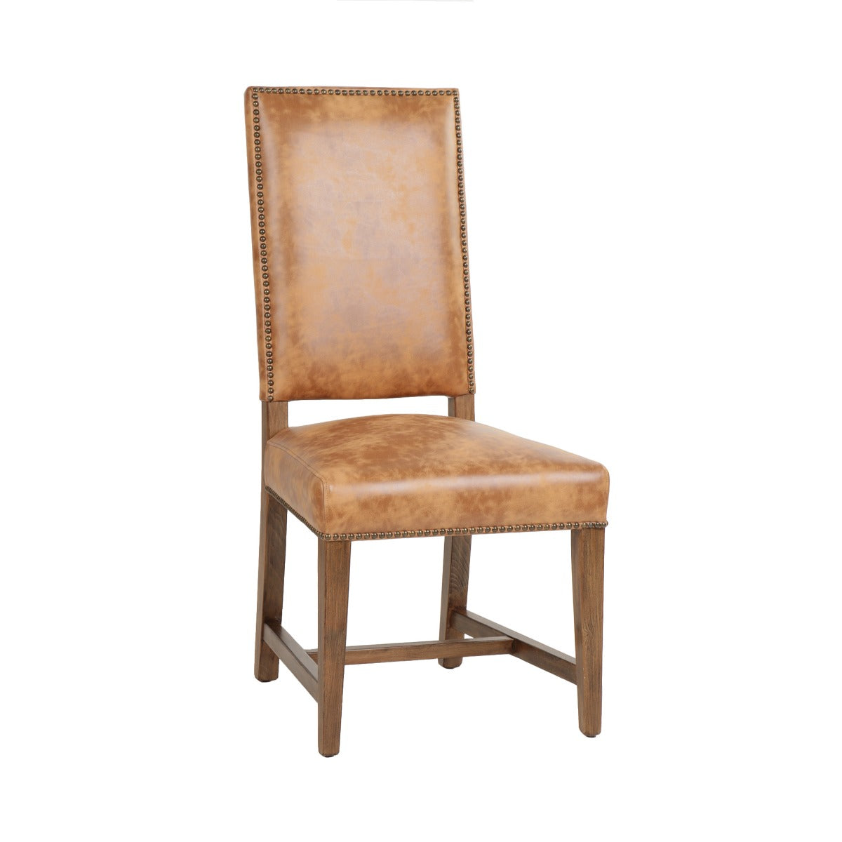 21" Dining Chair in Warm Brown Leather