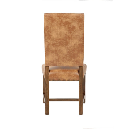 21" Dining Chair in Warm Brown Leather