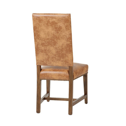 21" Dining Chair in Warm Brown Leather