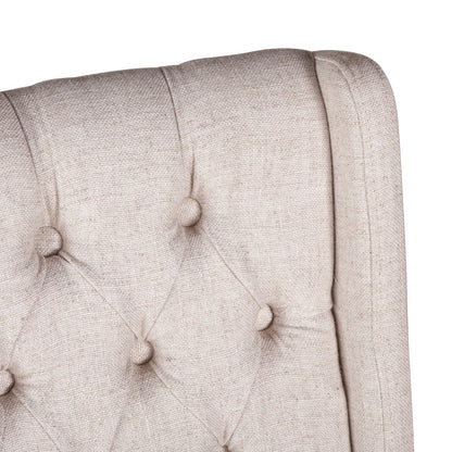20" Off-White Linen Tufted Dining Chair