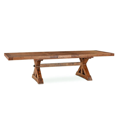 100–144" Earth Birch Wood Extension Dining Table
