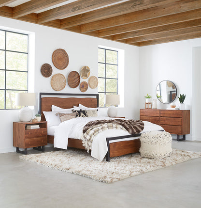 63" Walnut Queen Size Bed