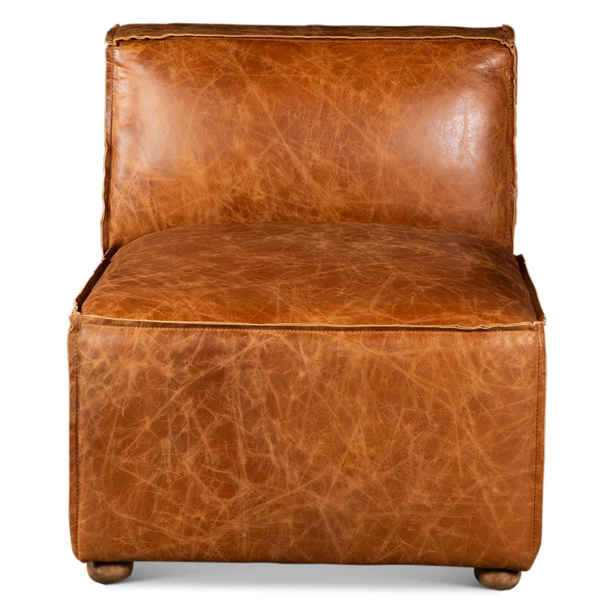 112" Cocoa Brown Leather Sectional Sofa