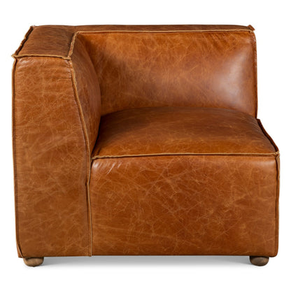 112" Cocoa Brown Leather Sectional Sofa