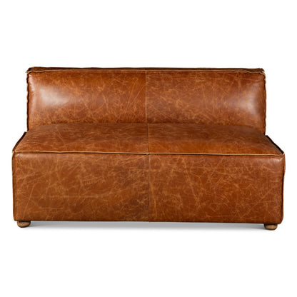 112" Cocoa Brown Leather Sectional Sofa