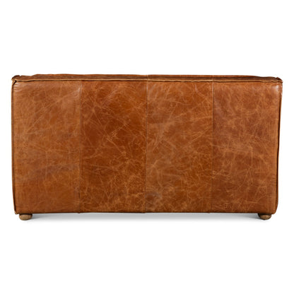 112" Cocoa Brown Leather Sectional Sofa