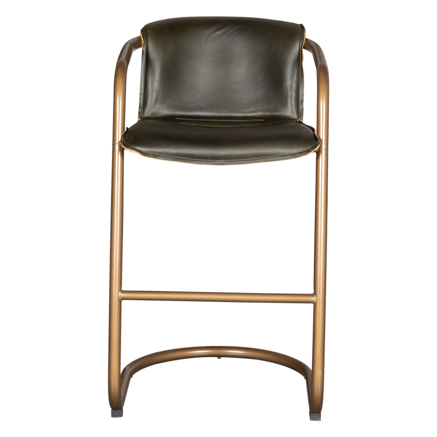 22" Emerald Green Leather Bar Chair