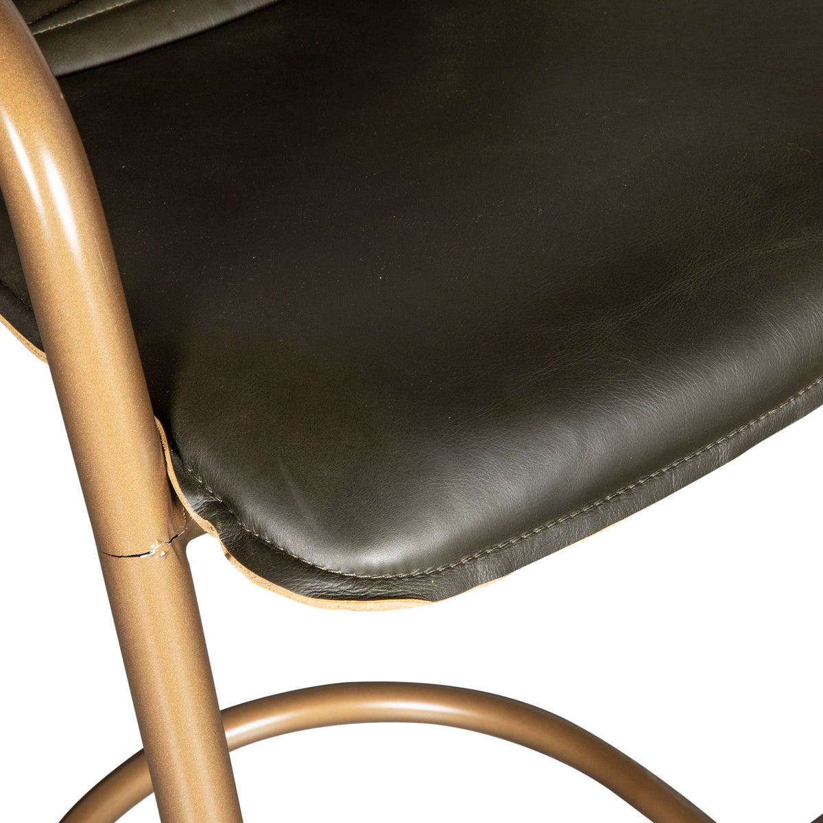 22" Emerald Green Leather Bar Chair