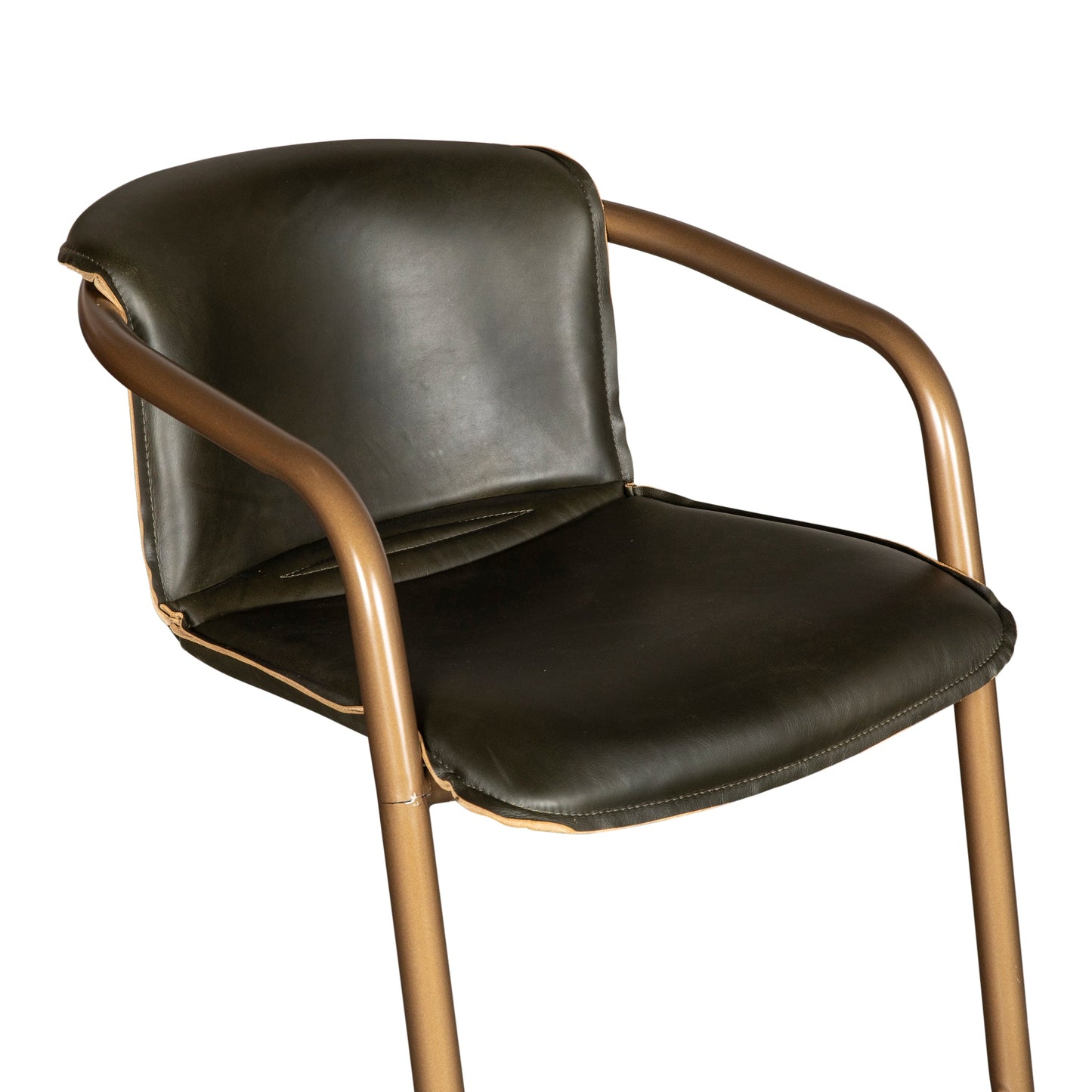 22" Emerald Green Leather Bar Chair