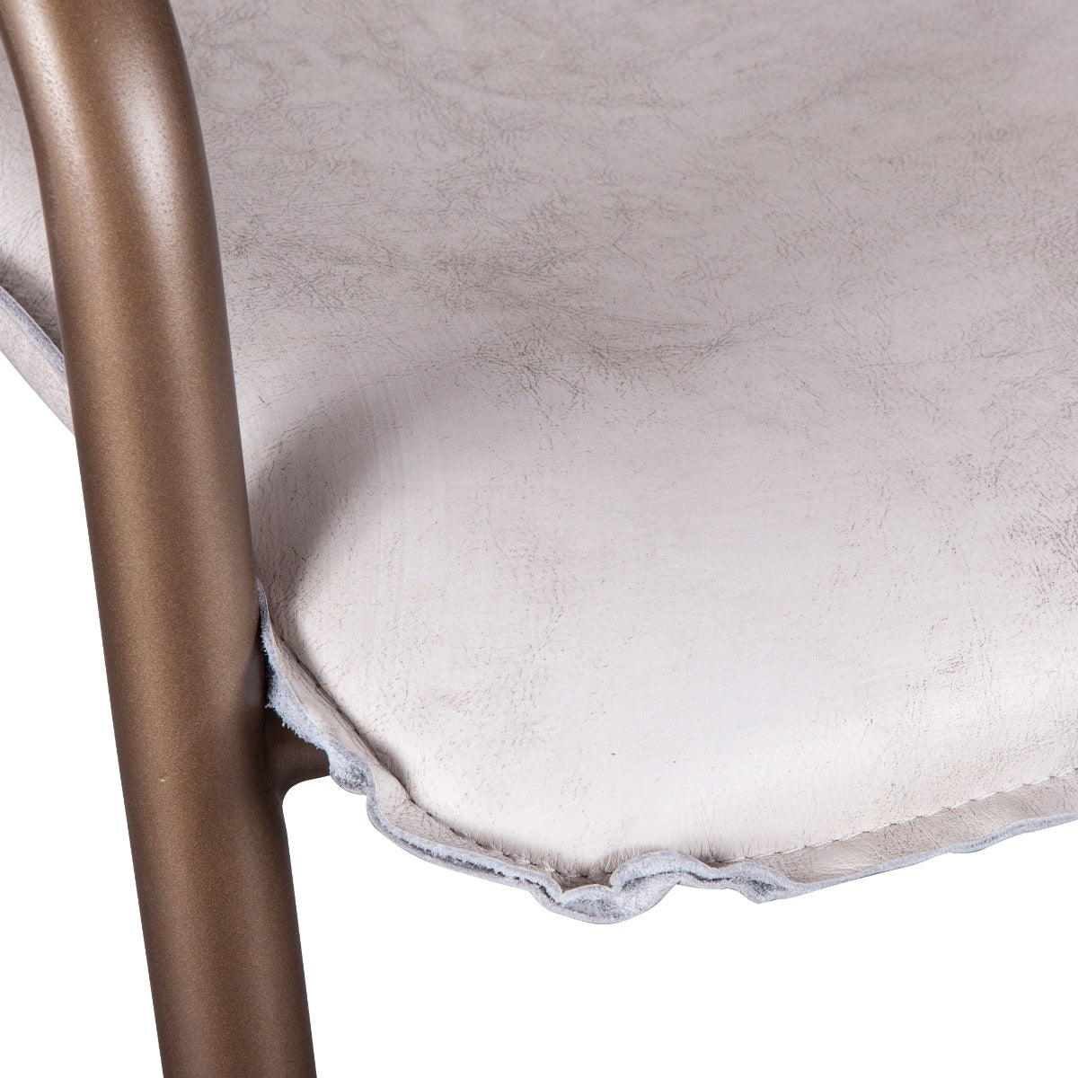 22" Vintage White Leather Bar Chair