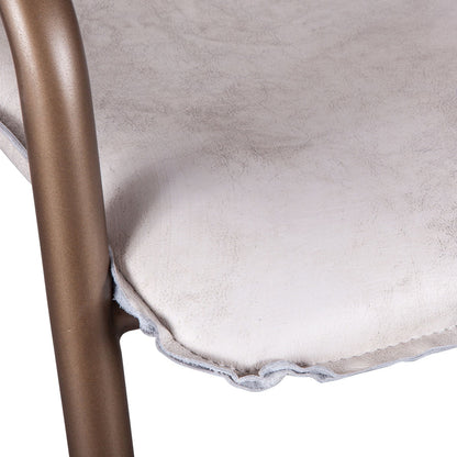 22" Vintage White Leather Counter Chair