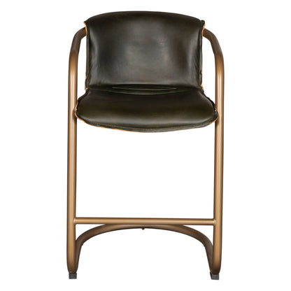 22" Emerald Green Leather Counter Chair
