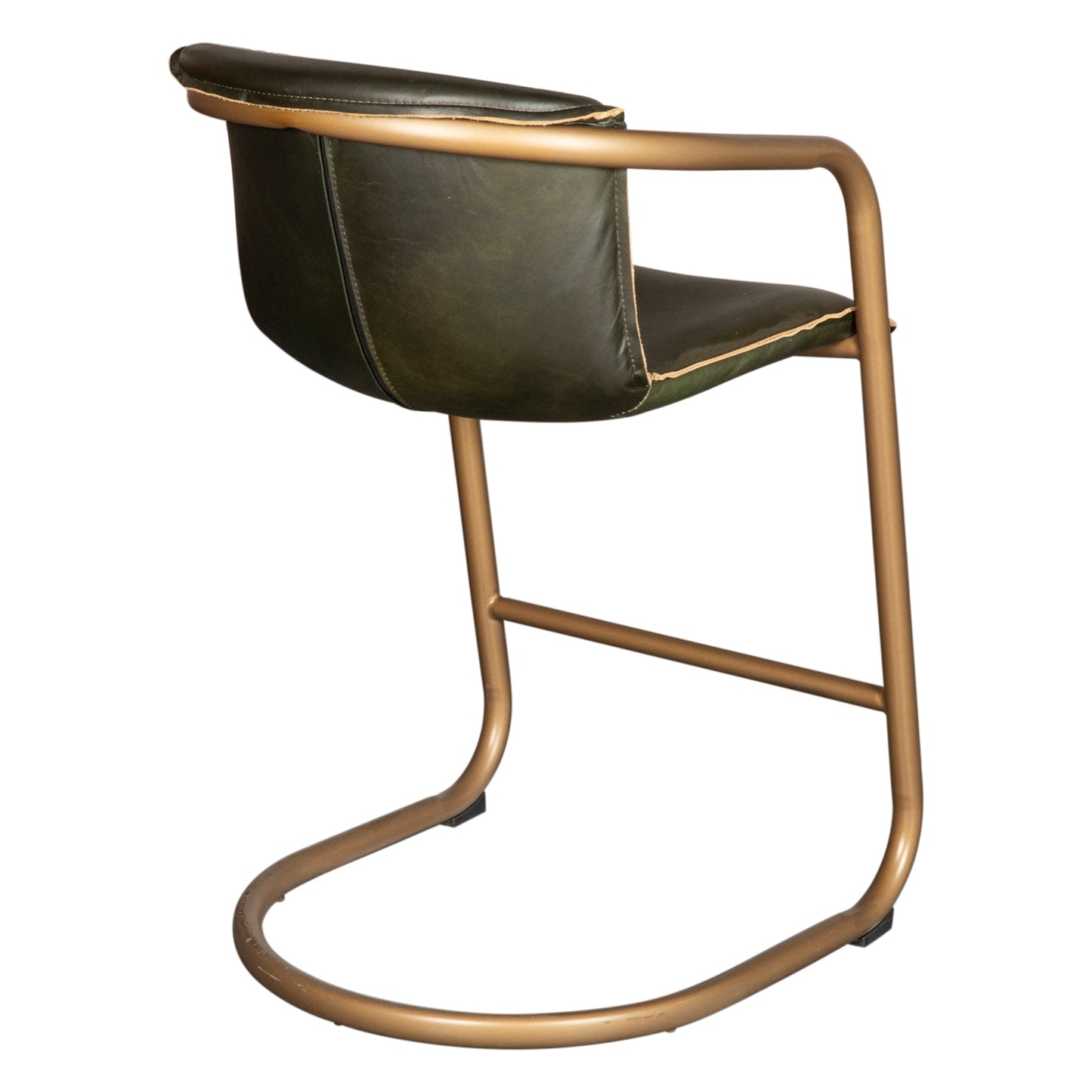22" Emerald Green Leather Counter Chair