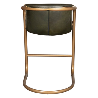 22" Emerald Green Leather Counter Chair