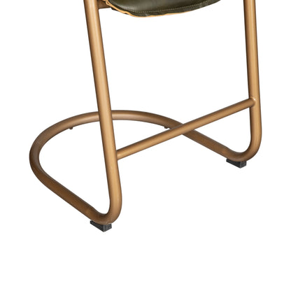 22" Emerald Green Leather Counter Chair