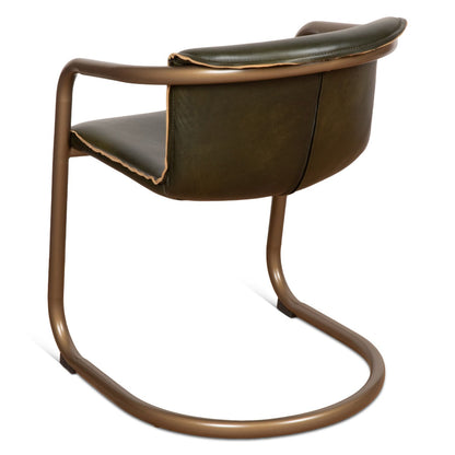 22" Emerald Green Leather Dining Chair
