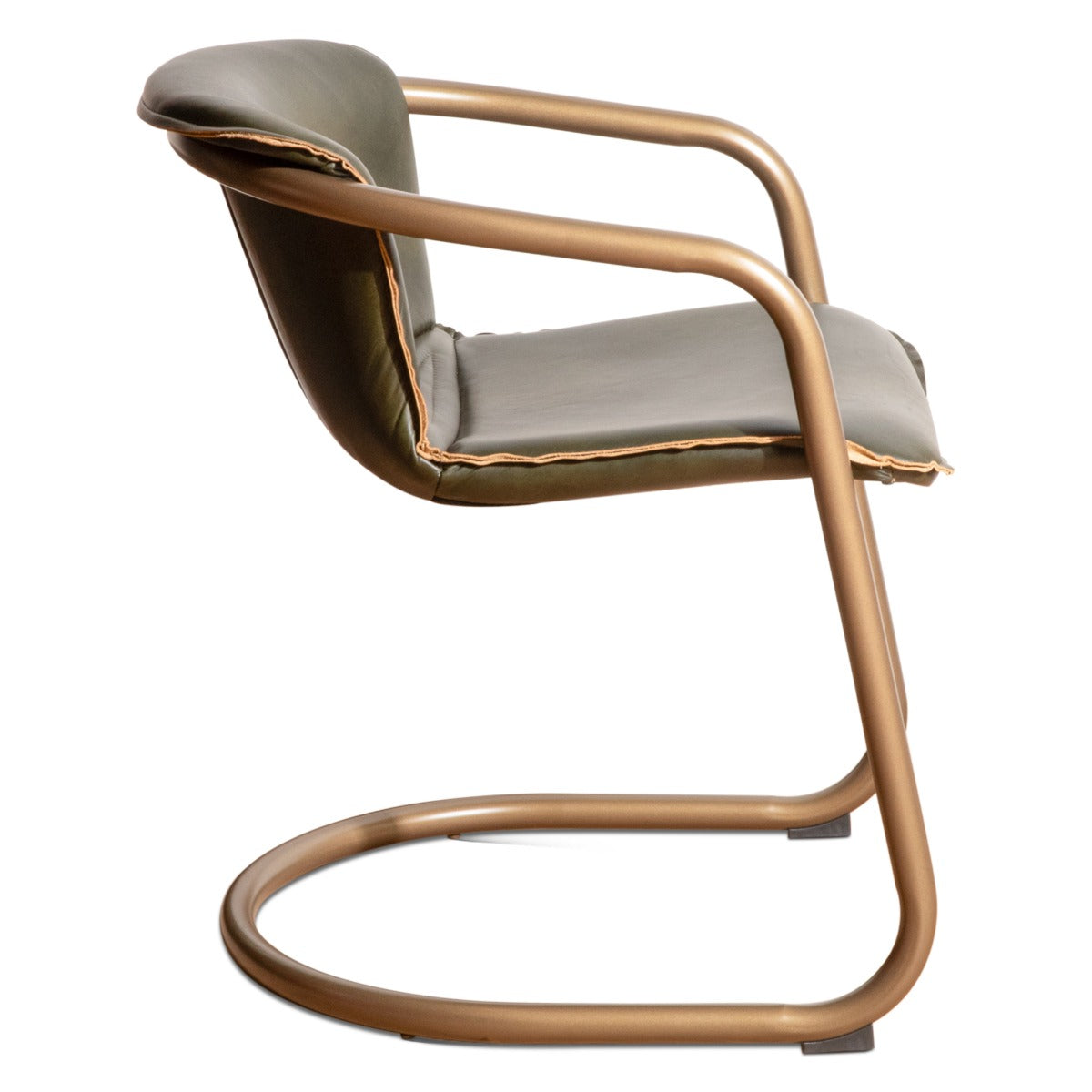 22" Emerald Green Leather Dining Chair