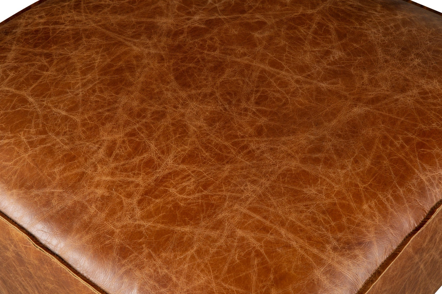 35" Cocoa Brown Leather Sectional Ottoman