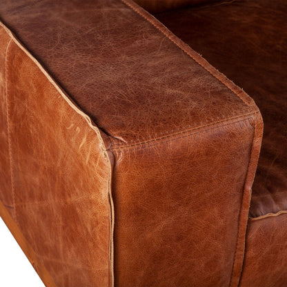 42" Cocoa Brown Leather Accent Chair