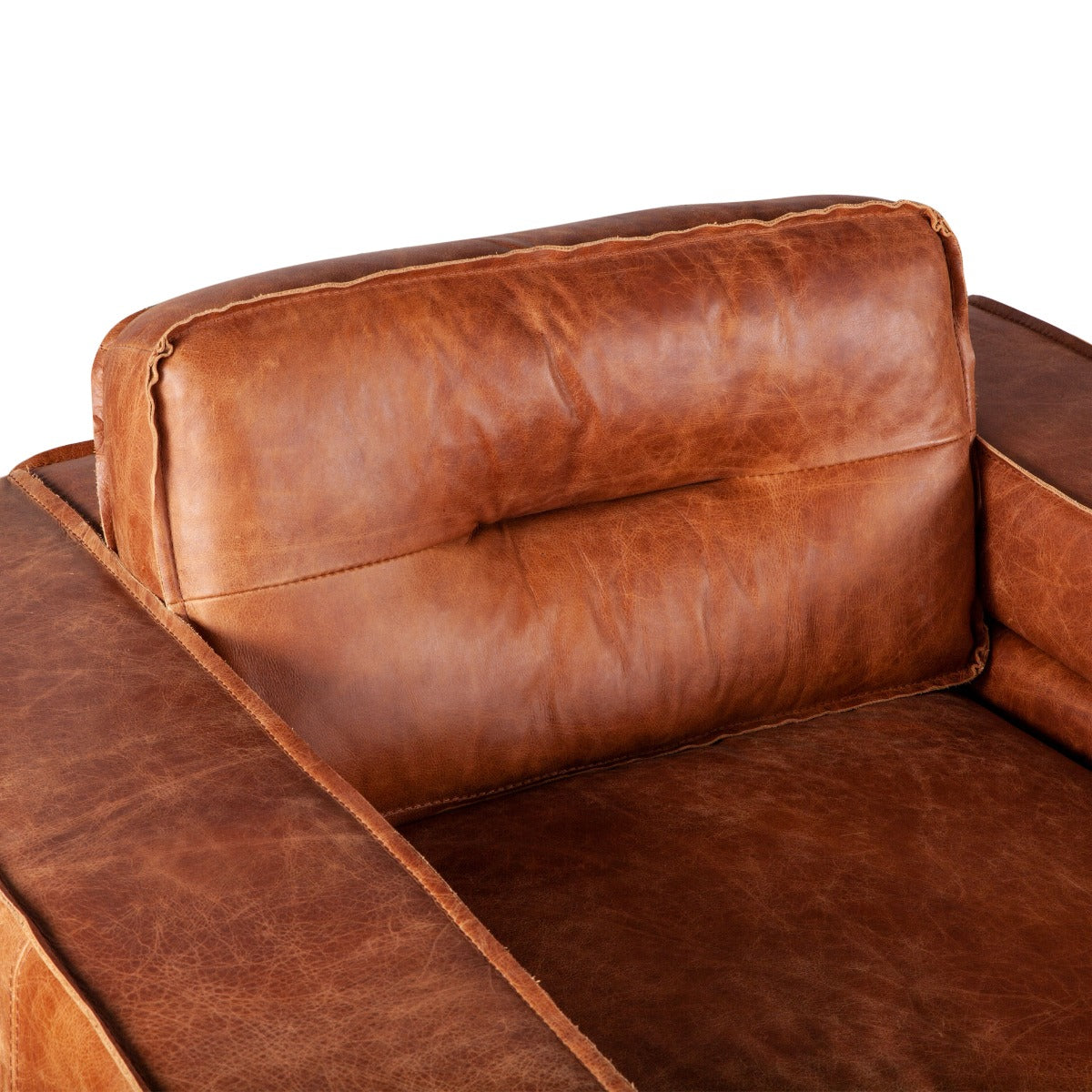 42" Cocoa Brown Leather Accent Chair