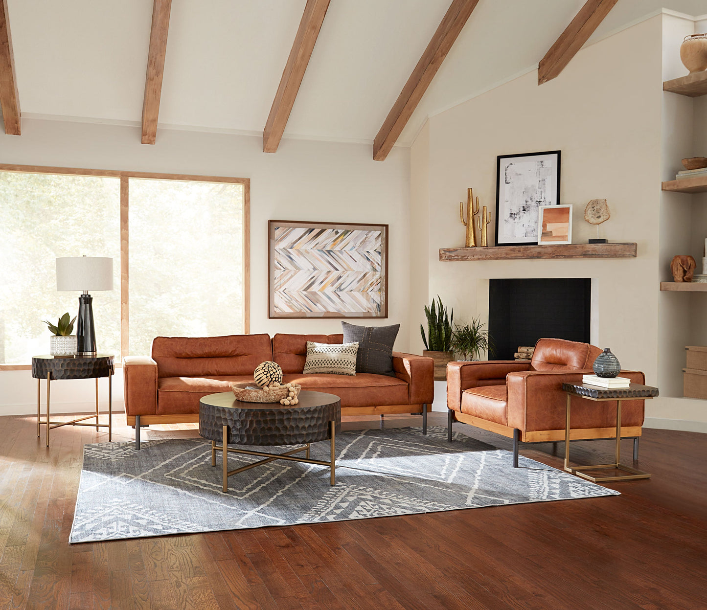 95" Cocoa Brown Leather Sofa