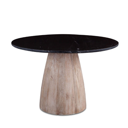 48" Black Marble Round Dining Table