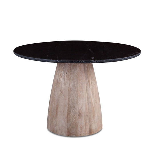 48" Black Marble Round Dining Table