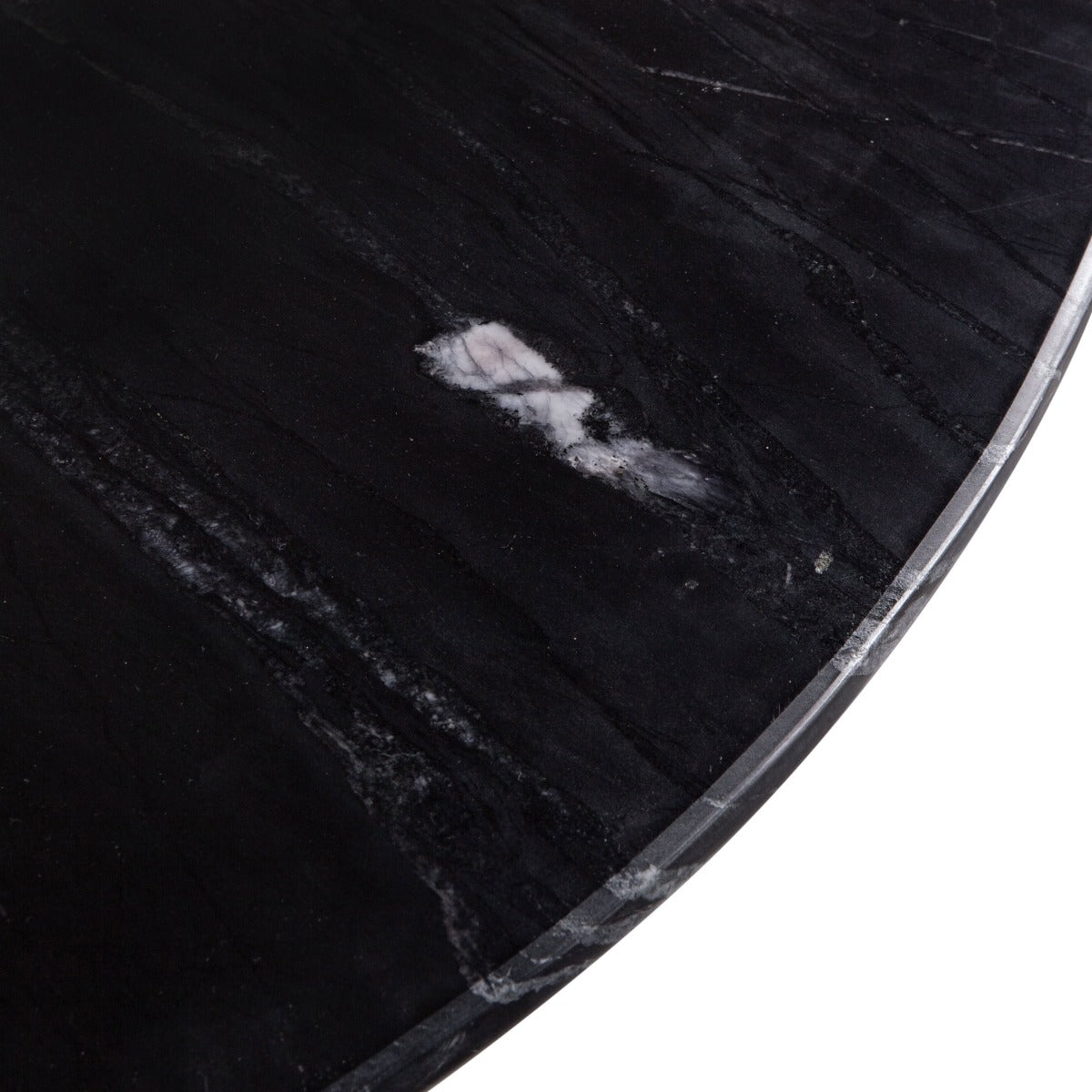 48" Black Marble Round Dining Table
