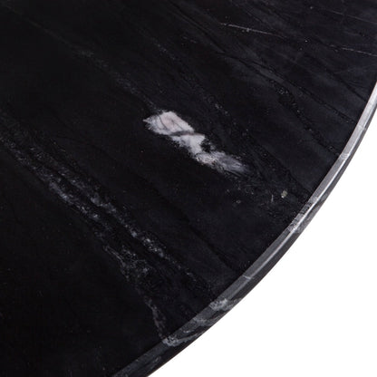 48" Black Marble Round Dining Table