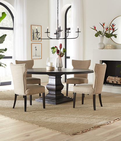 48" Vintage Brown Round Dining Table