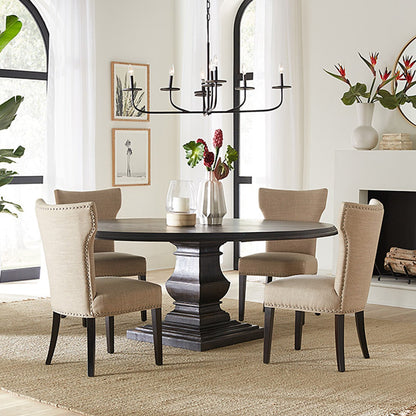 48" Vintage Brown Round Dining Table