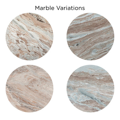 76" Toronto Marble and Light Mango Dining Table