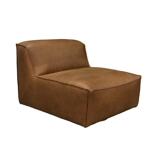 39" Charme Mocha Leather Armless Chair