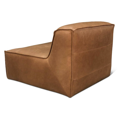 39" Charme Mocha Leather Armless Chair