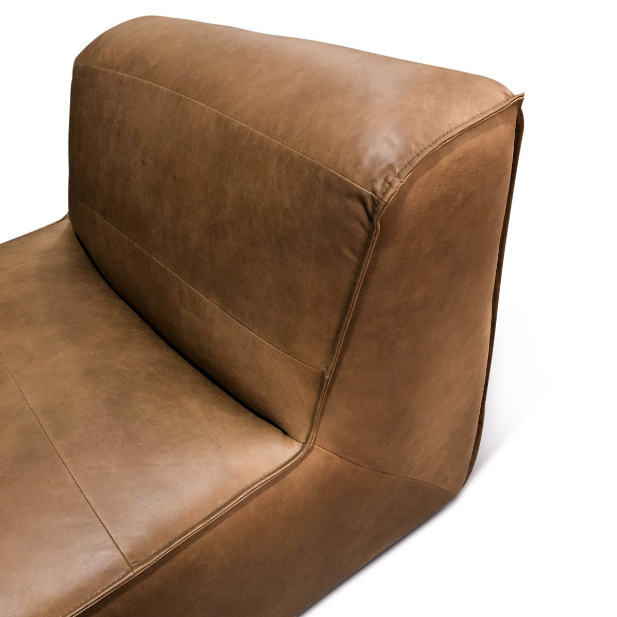 39" Charme Mocha Leather Armless Chair