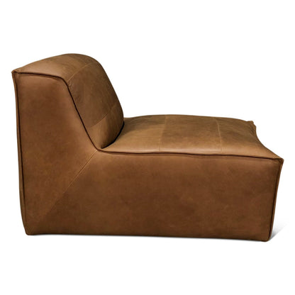 39" Charme Mocha Leather Armless Chair