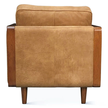 31" Outback Tan Italian Leather Accent Chair