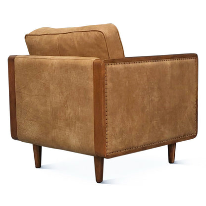 31" Outback Tan Italian Leather Accent Chair